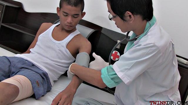 Asian doctor anal riding patient