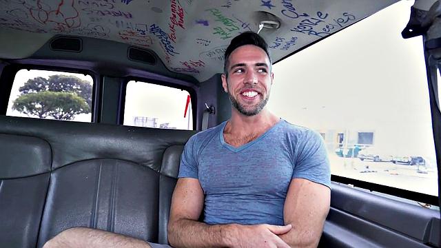 Muscular hunk pleases a hairy-haired babe in the backseat after a hot casting