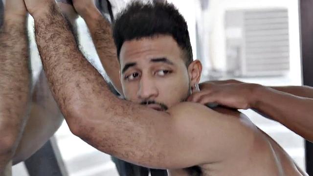 Athletic Black stud assfucked by BBC after training