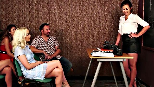 CFNM ladies love sucking nice cock while stroking