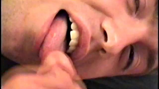 Johnny and Adam are watching porn in the living room. The boys get naked and begin stroking until Johnny decides to suck for the first time. And from the look on Adam's face, he's pretty good at it.