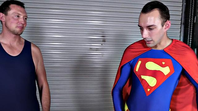 Cosplay gay bottom bareback fucked by wrestler for facial