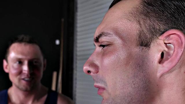 Cosplay gay bottom bareback fucked by wrestler for facial