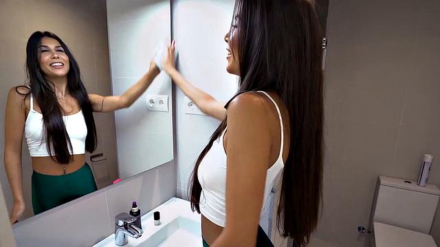 Cute latina maid deepthroat before analfucking