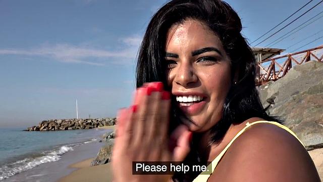 Curvy Latina gets pulled for outdoor in POV action