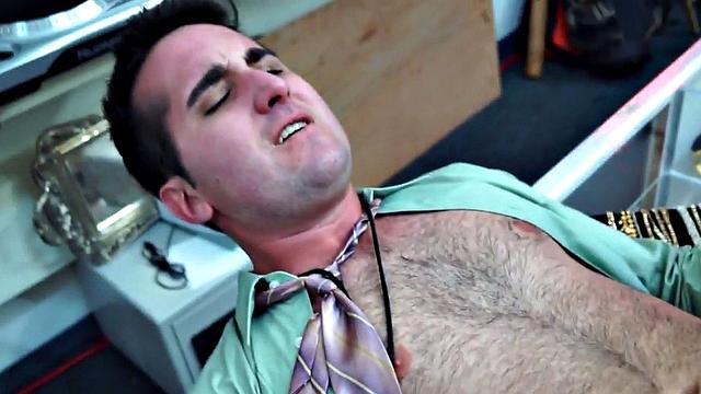 Hairy customer gets her anal hole drilled in a wild 3some bareback