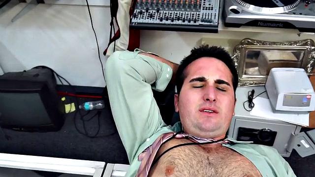 Hairy customer gets her anal hole drilled in a wild 3some bareback