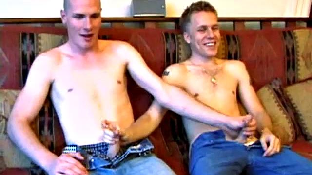 Preston and Mark Hammoud begin stroking their cocks, but quickly take a hand to each other. Preston's tongue and lip piercing must be delicious because Mark can't get enough of kissing and getting sucked by him.