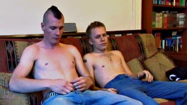 Preston and Mark Hammoud begin stroking their cocks, but quickly take a hand to each other. Preston's tongue and lip piercing must be delicious because Mark can't get enough of kissing and getting sucked by him.