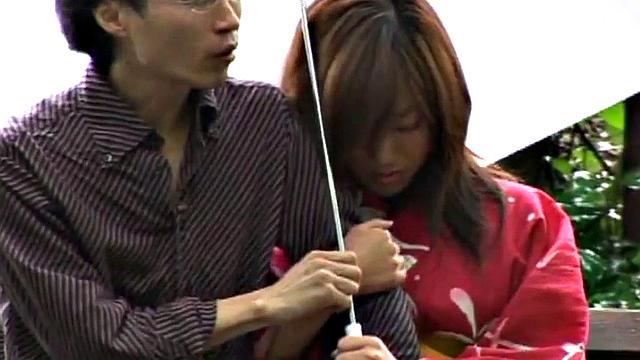 Petite MILF pussy toyed in public