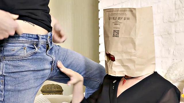 TUTOR4K. Student roughly drills blond teacher on the couch