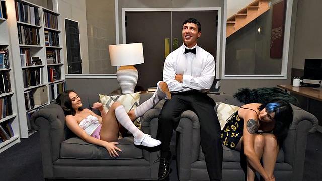 Petite bisex enjoys fucking hard in tight pussy hole