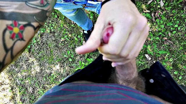 Hungarian hottie with small tits and bald pussy takes on a massive cock in park