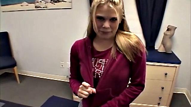 Little Summer with natural tits and fingering