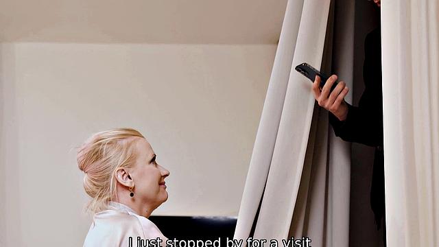 VIP4K. Perv sneaks into teacher's apartment and they have sex