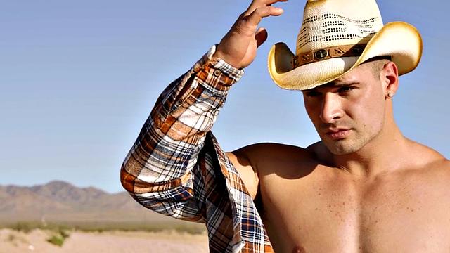 Man fucks cowboy ass outdoors in desert until cum