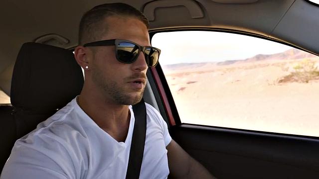 Man fucks cowboy ass outdoors in desert until cum