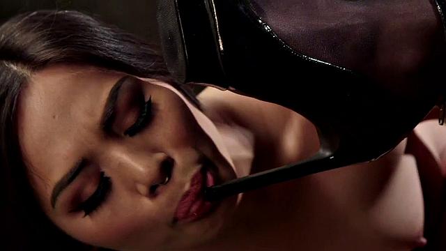 Kinky lesbian foot fetish spanking and strapon fun