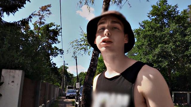 Straight stud picked up for public gay POV anal outdoors