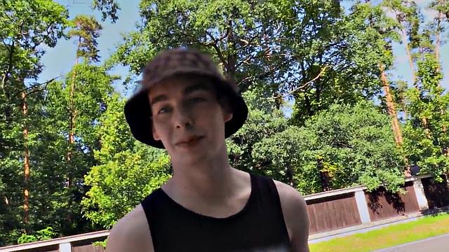 Straight stud picked up for public gay POV anal outdoors