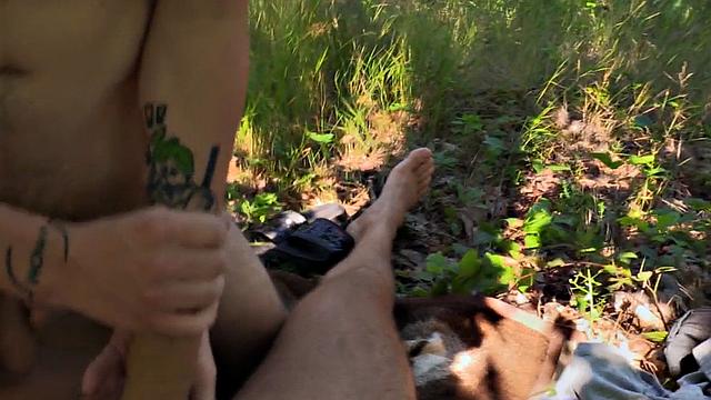 Straight stud picked up for public gay POV anal outdoors