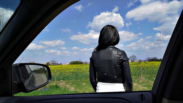 сочная красотка трахается в машине после знакомства на улице