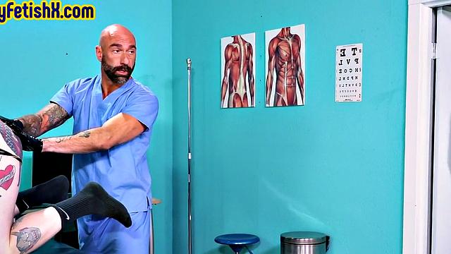 Analfisted tattooed jock in 3some by doctor