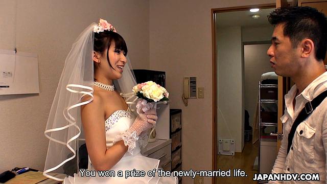 Ruri Narumiya rides, sucks, and washes a cock for a prize