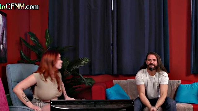 Amateur CFNM femdoms throating lucky guy in group before cums