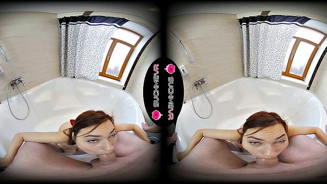 Angie Elif Deepthroats Dick In The Bathroom