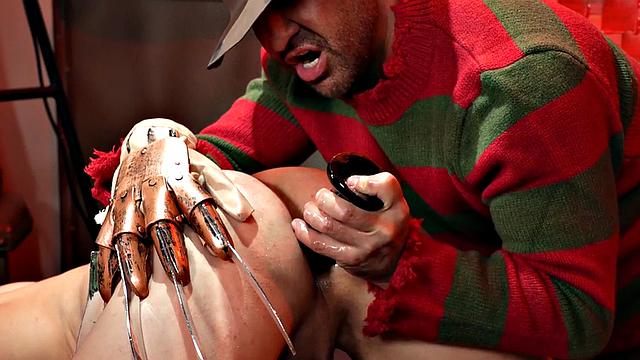 BDSM DILF toys ass of submissive twink in mesmerizing session