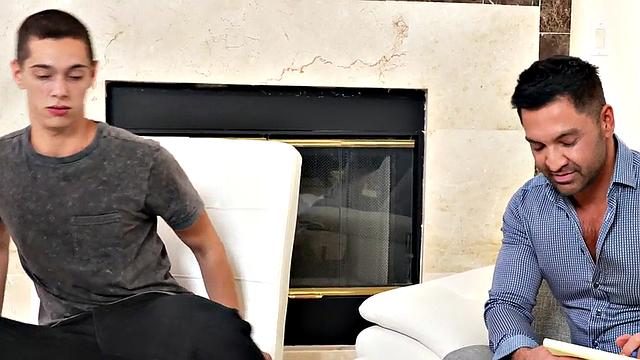 BDSM DILF toys ass of submissive twink in mesmerizing session