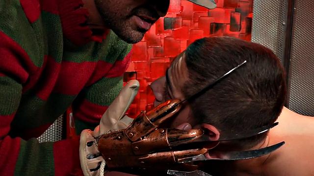 BDSM DILF toys ass of submissive twink in mesmerizing session