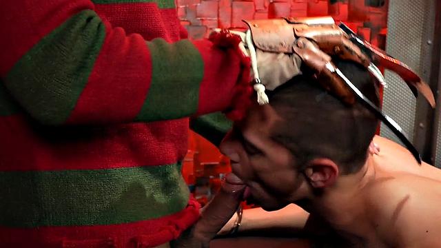 BDSM DILF toys ass of submissive twink in mesmerizing session