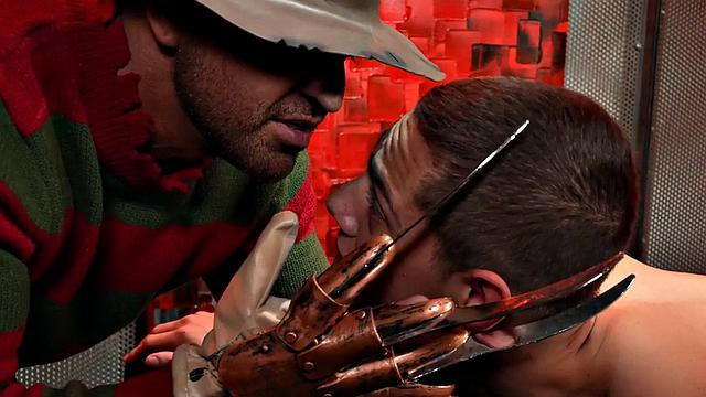 BDSM DILF toys ass of submissive twink in mesmerizing session