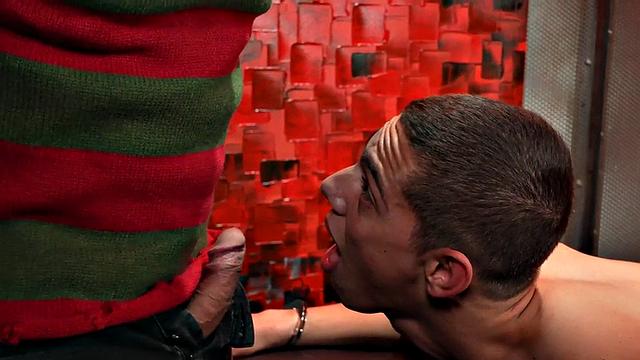 BDSM DILF toys ass of submissive twink in mesmerizing session