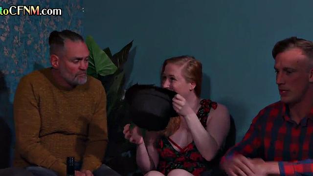 CFNM voyeurs watch babe fucked in other room