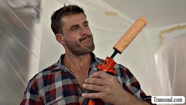 Two carpenters fuck my ass in a tiny hole