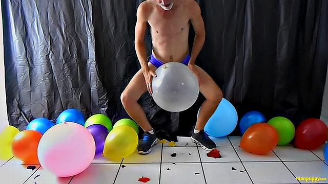 Richard Lennox with Huge Cock and Balloons