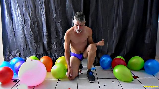 Richard Lennox with Huge Cock and Balloons