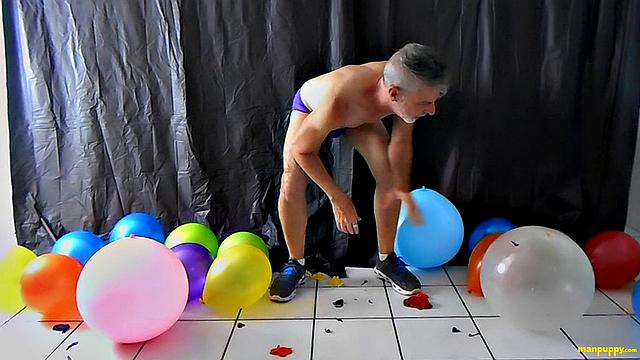 Richard Lennox with Huge Cock and Balloons