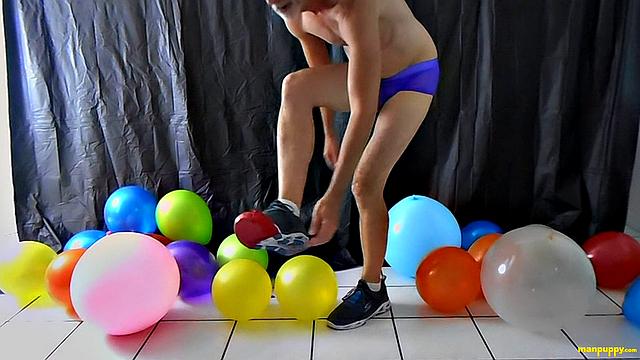 Richard Lennox with Huge Cock and Balloons