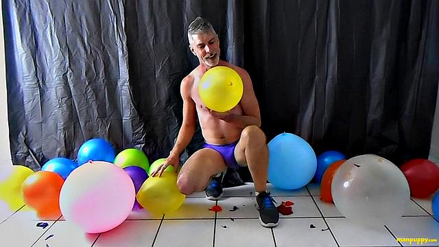 Richard Lennox with Huge Cock and Balloons