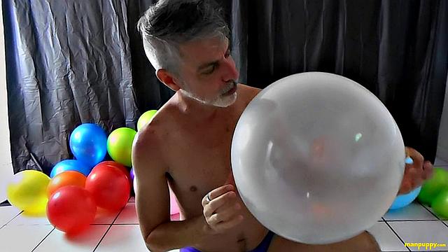 Richard Lennox with Huge Cock and Balloons