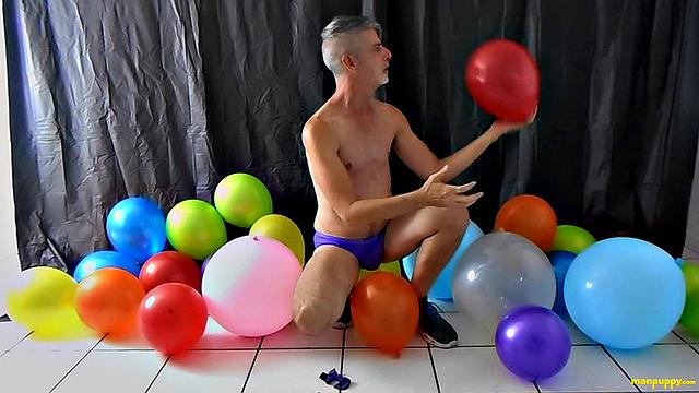 Richard Lennox with Huge Cock and Balloons