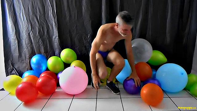 Richard Lennox with Huge Cock and Balloons