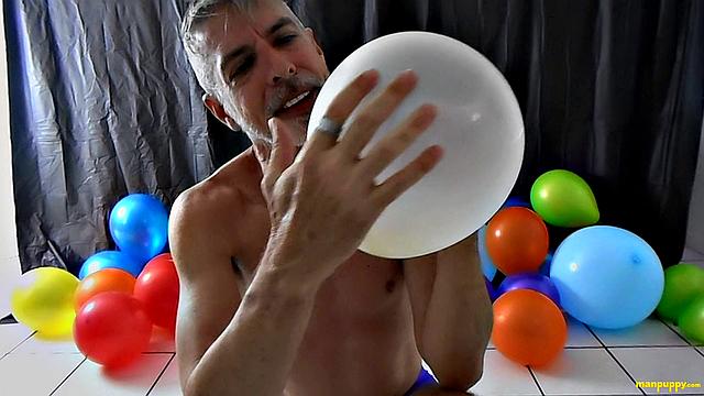 Richard Lennox with Huge Cock and Balloons