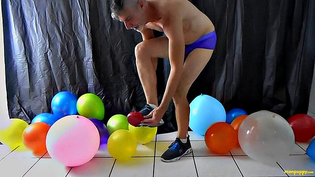 Richard Lennox with Huge Cock and Balloons