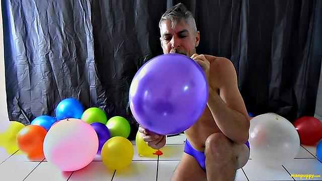 Richard Lennox with Huge Cock and Balloons