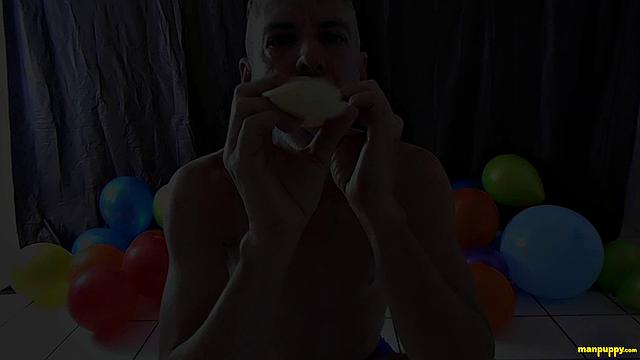 Richard Lennox with Huge Cock and Balloons